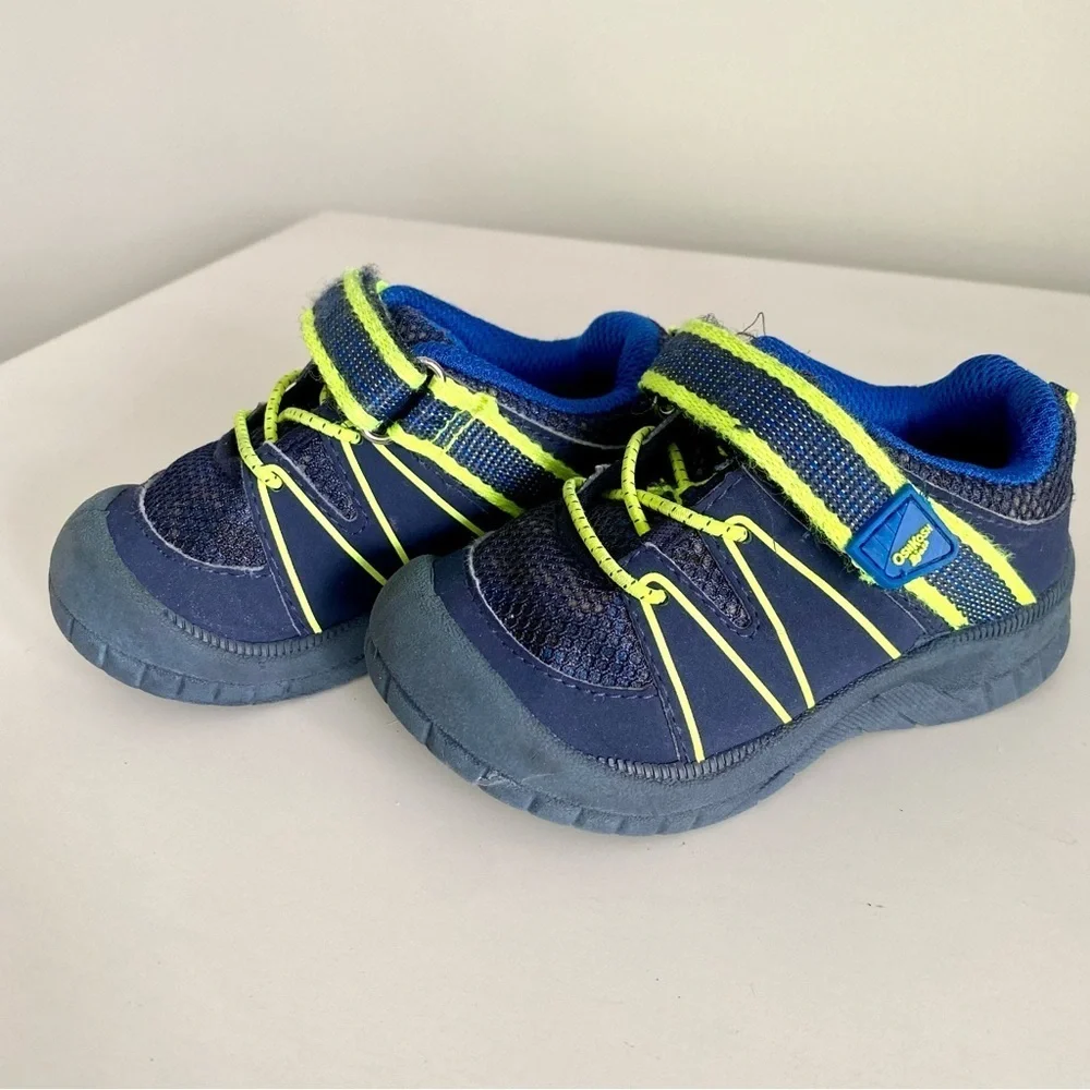 OshKosh B'gosh Navy and Lime Kids Walking Sneakers